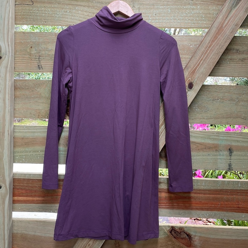 Purple turtleneck dress